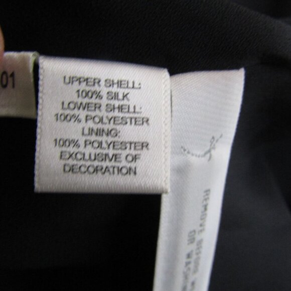 VTG Y2K SLIP DRESS BABY DOLL 100% Silk Black Whimsigoth Fairy LBD Loft Dress 8 - Picture 10 of 11